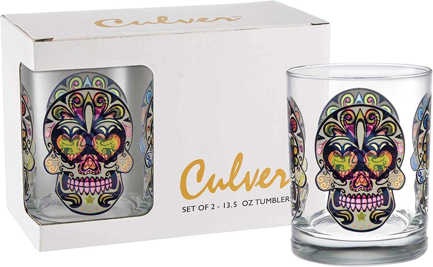 Clearance - Skull Mason Jar Glass Tumbler - 16 oz – Truquality Designs