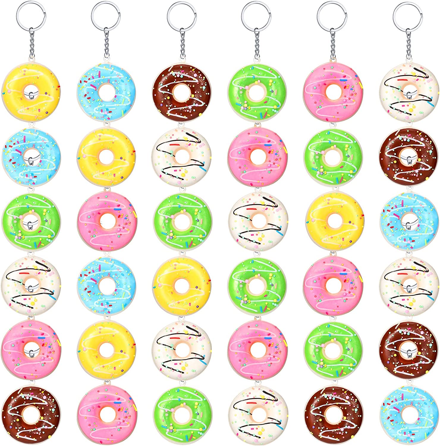 ArtCreativity Backpack Clips with Squeeze Donuts, Set of 12