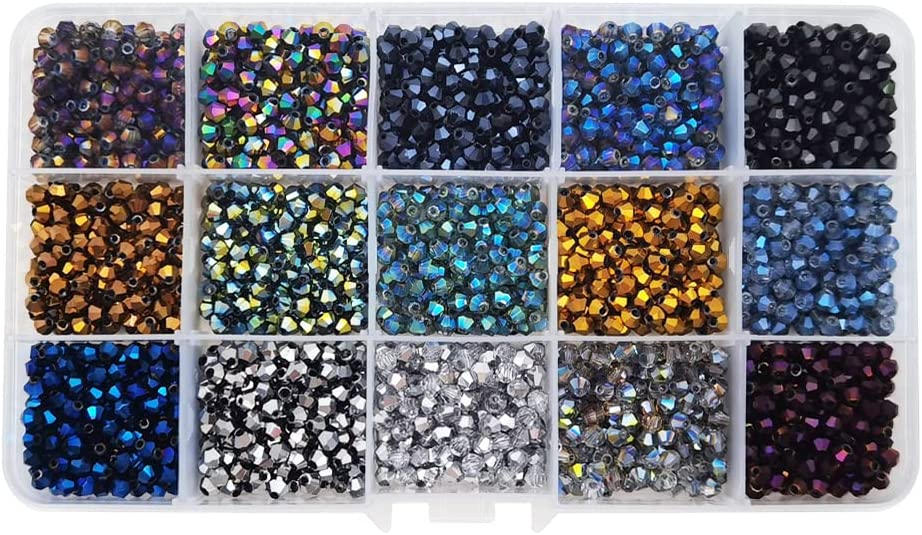  QUEFE 3080pcs Crystal Beads,Rainbow Acrylic Beads