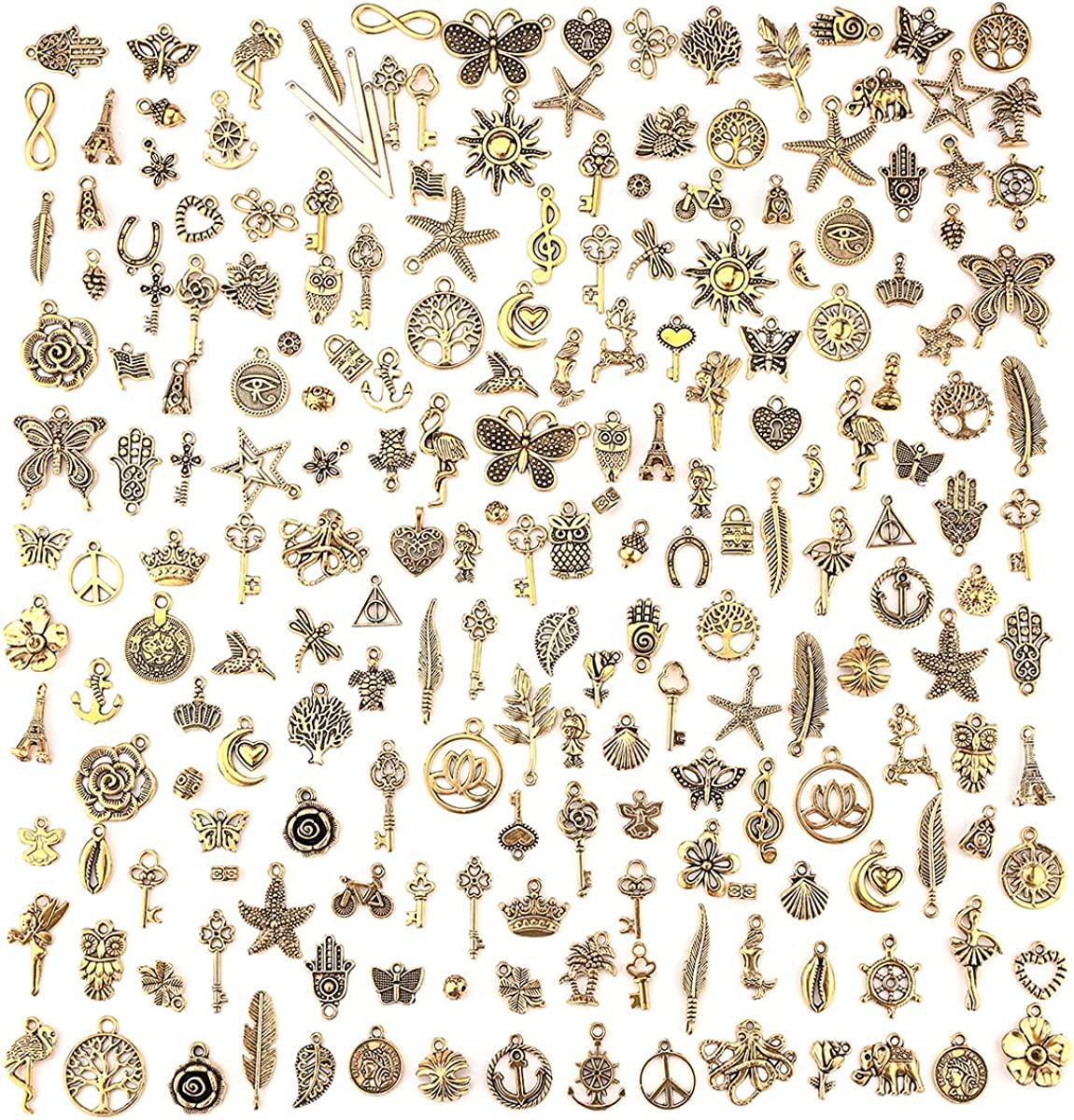 Wholesale Bulk 50pcs Mixed Gold Charms Pendants Diy For Necklace Bracelet  Jewelry Making And Crafting