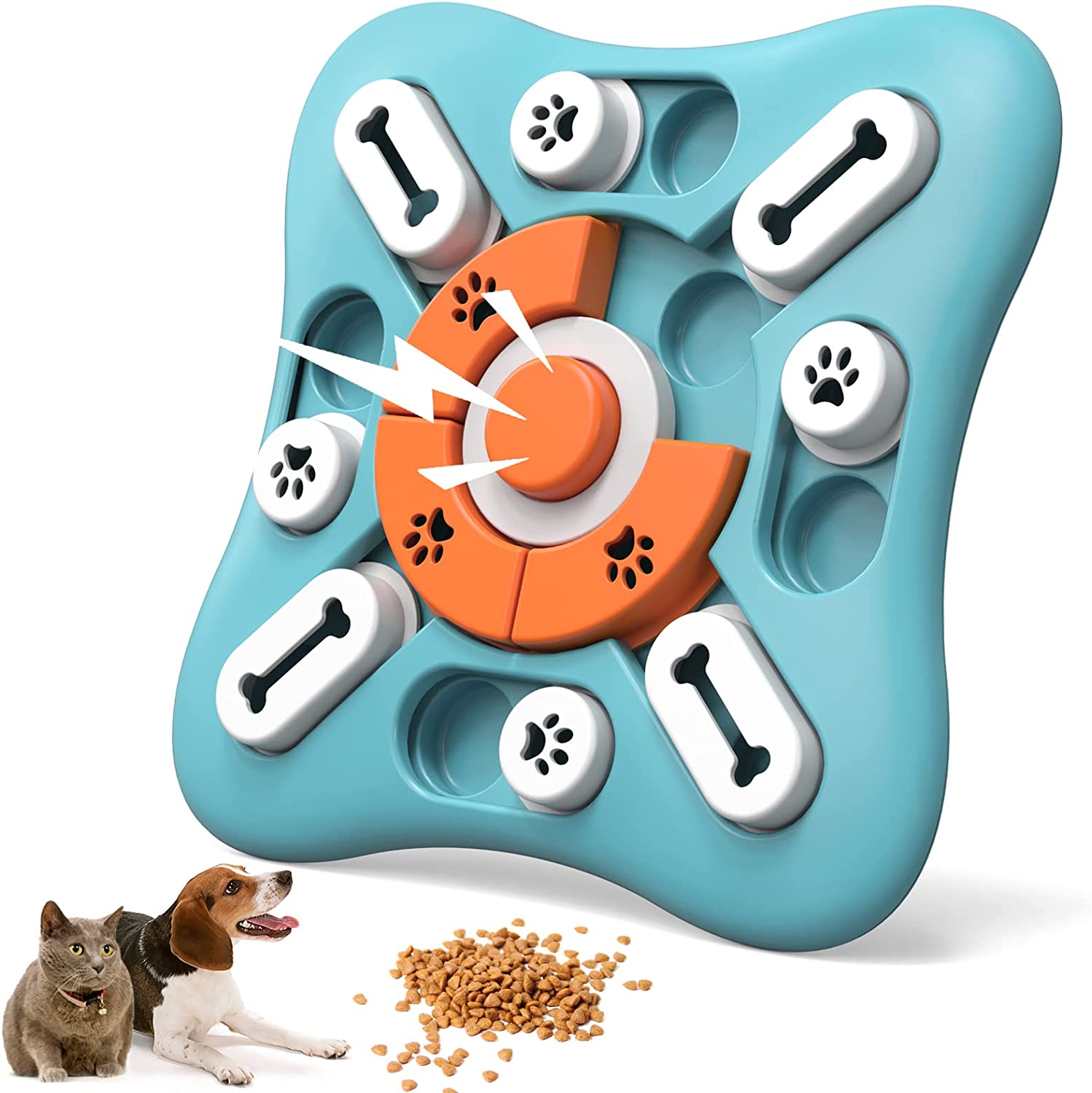 Dog Food Puzzle Toy 2 Levels, Slow Feeder for Large Small Dogs, Dog Treat  Feeding Toys for IQ Training, Dog Entertainment Toys, 4.2 Height 