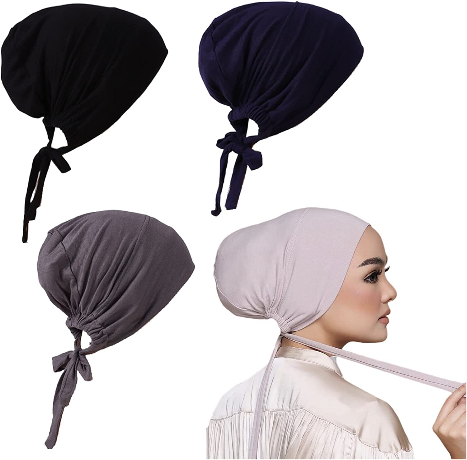 Lenmipot Women Under Hijab Cap Islamic Underscarf Turbans for