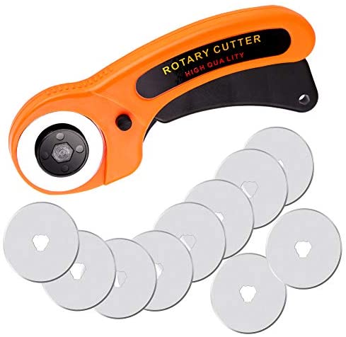  Elan Rotary Cutter for Fabric Green, Fabric Rotary Cutter  Sewing, Fabric Cutters, as Blade Roller Cutter for Fabric Cutter, Rotary  Cutter Blades 45mm, Fabric Cutting Wheel, Perfect Quilting Tools : Arts