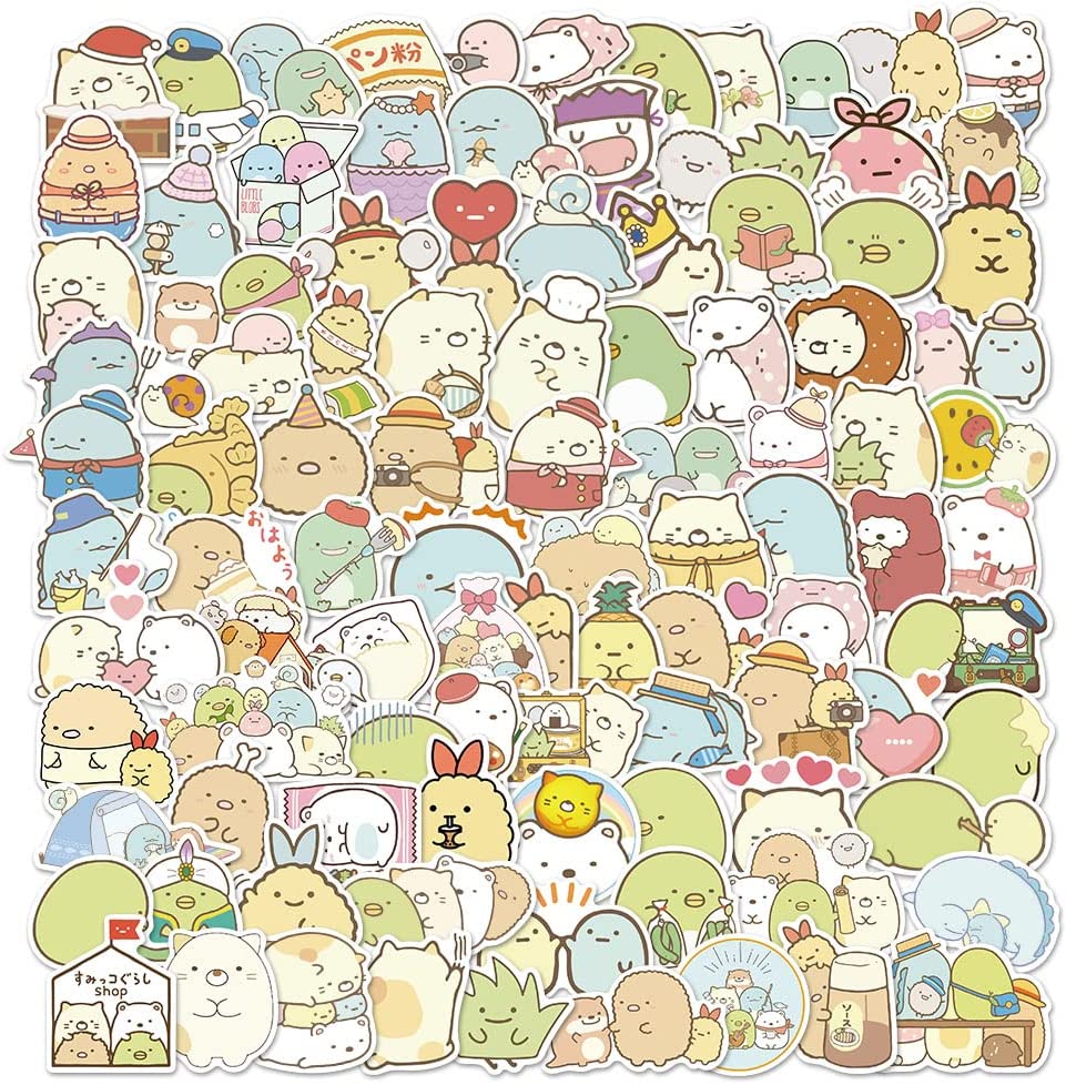 100 PCS Kawaii Sumikko gurashi Stickers for Water Bottles,Reusable Kids  Stickers, Waterproof Vinyl Stickers, Stickers for Toddlers Teen Girls Kids