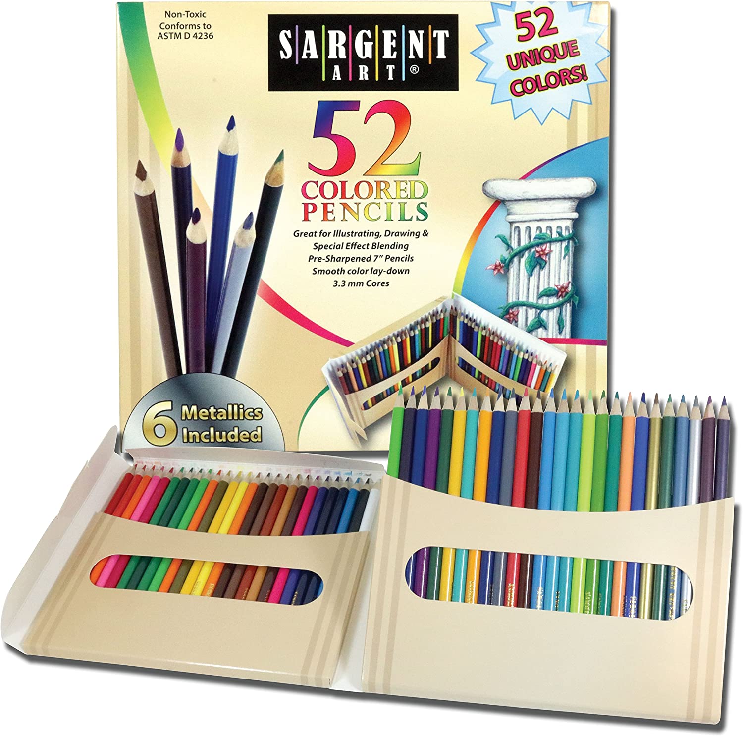  CHENGU 48 Pcs Rainbow Colored Pencils, 7 Color in 1