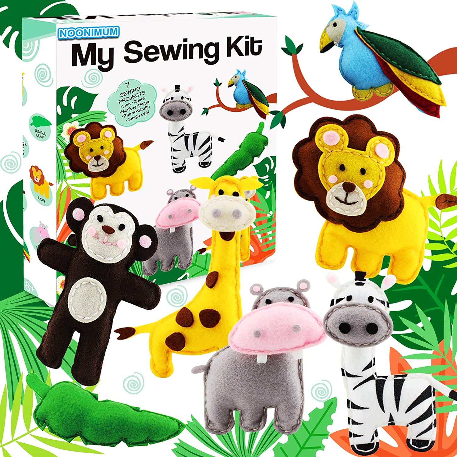  Woodland Sewing Kit for Kids Ages 7 8-12 Safari Jungle