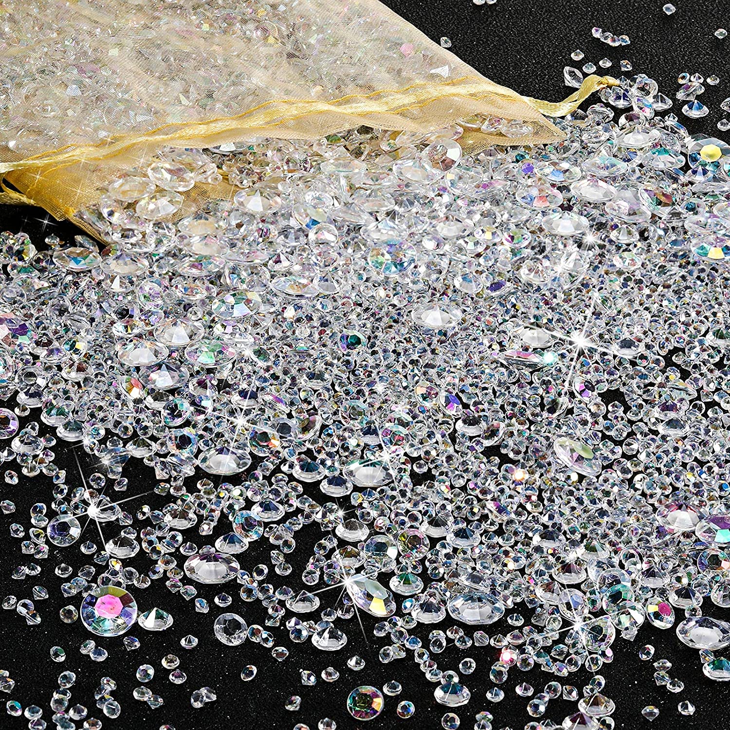 180-190pcs Premium Multicolored Fake Crushed Ice Rock Plastic Gems