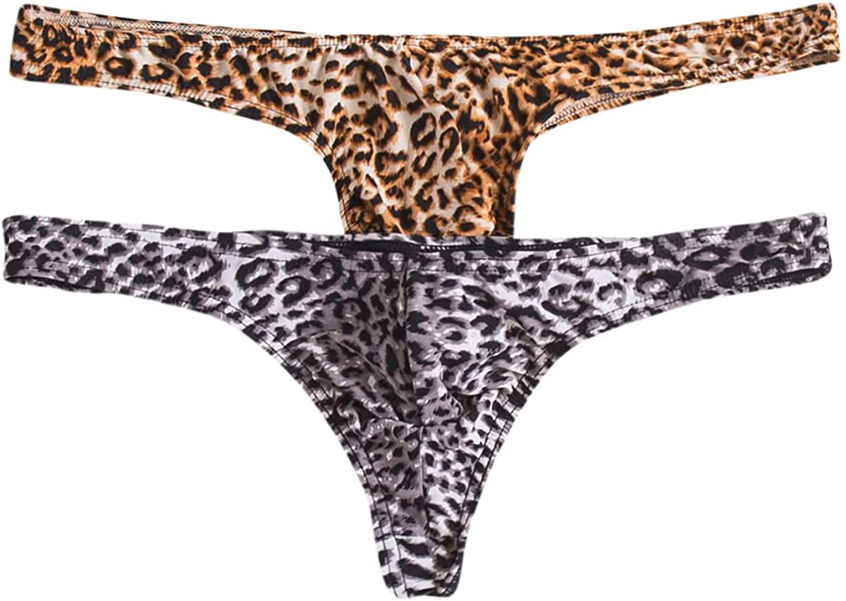 Men's Leopard Print Thong G-string Underwear