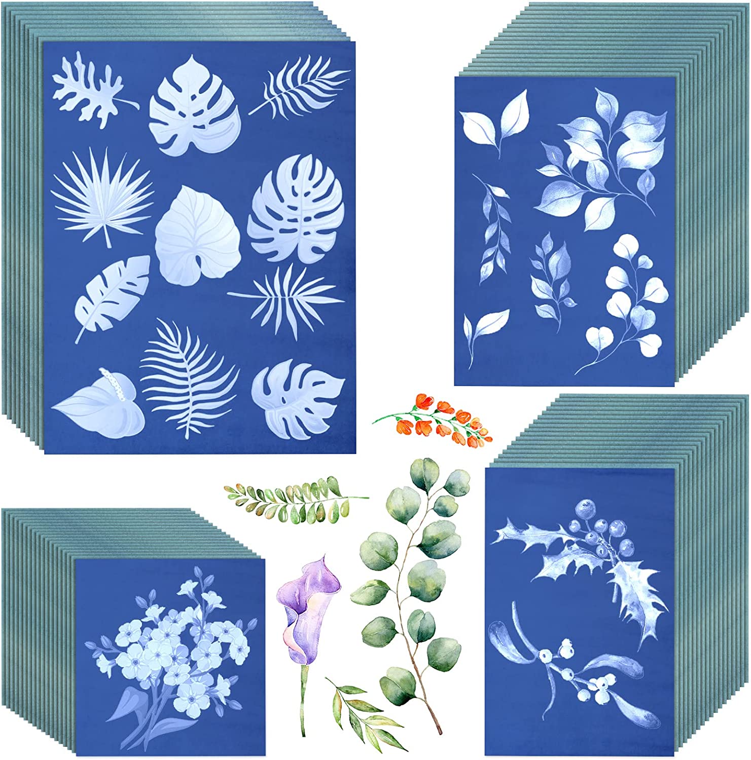 SUNCREATIONS Cyanotype Kit, 2 Component Sensitizer Set with 28-sheets 5.7''x8.2