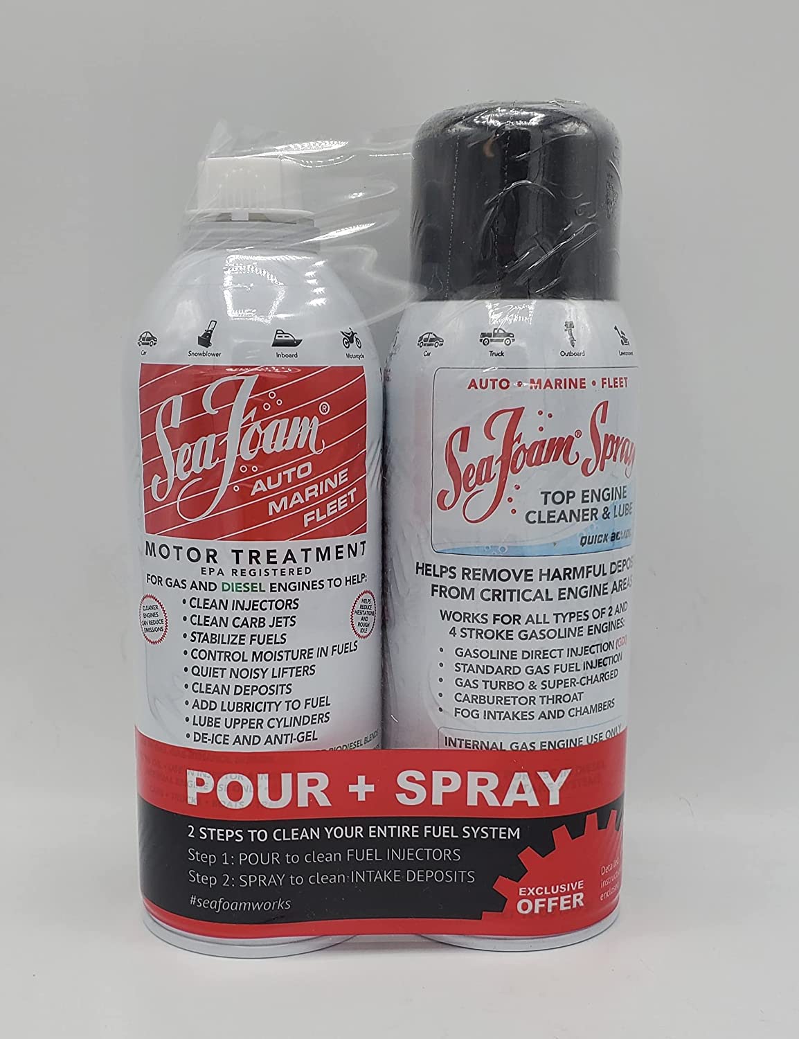 SS14 Sea Foam Spray Quick Acting Top Engine Cleaner And Lube 12oz (Pack Of  2)