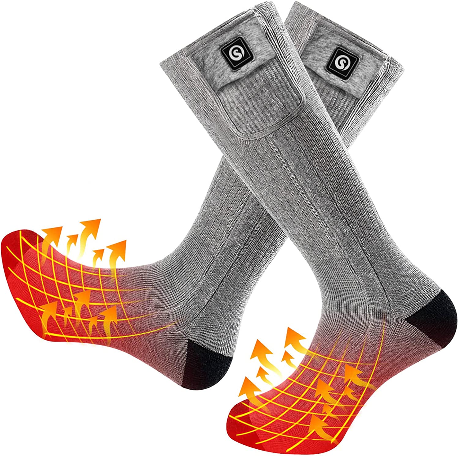  Heated Socks For Men Women, Rechargeable Electric Socks  5V/5000mAh Powered Battery