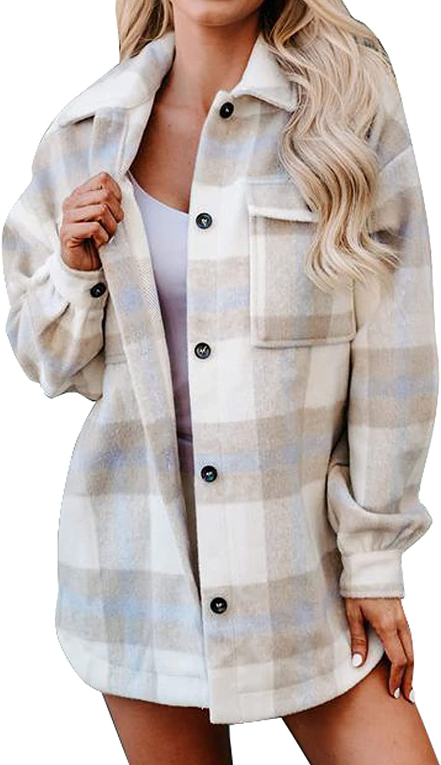 RASPBERRY PUDDING Flannel Plaid Cotton Shirt for Women Long Sleeve