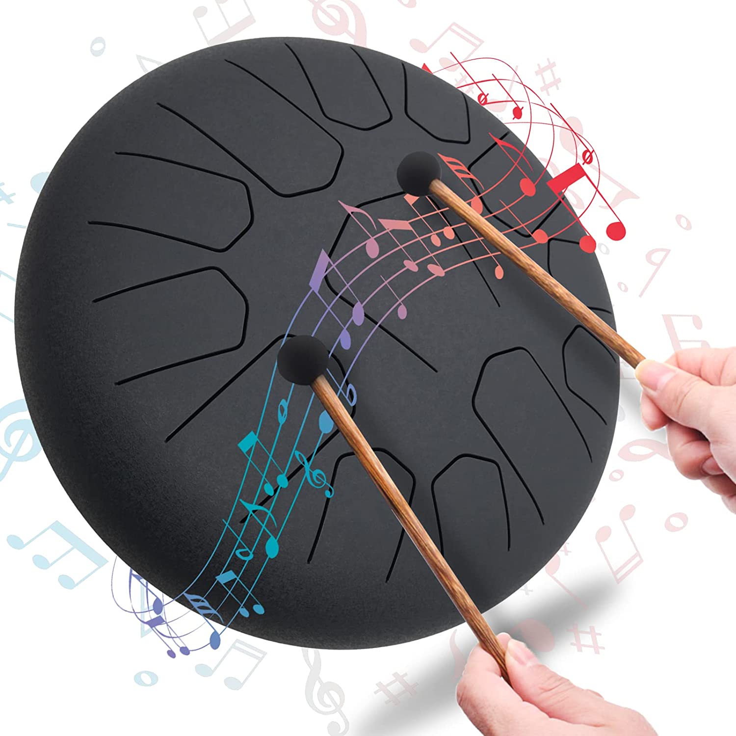 BeatRise 13 Inch 15 Notes Steel Tongue Drum in Key D Major