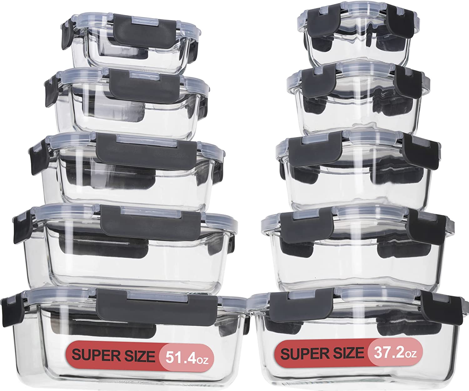 HKJ Chef 36-Pieces Airtight Food Storage Containers Set, 18 Containers & 18  Snap Lids, Plastic Meal Prep Container for Kitchen and Pantry