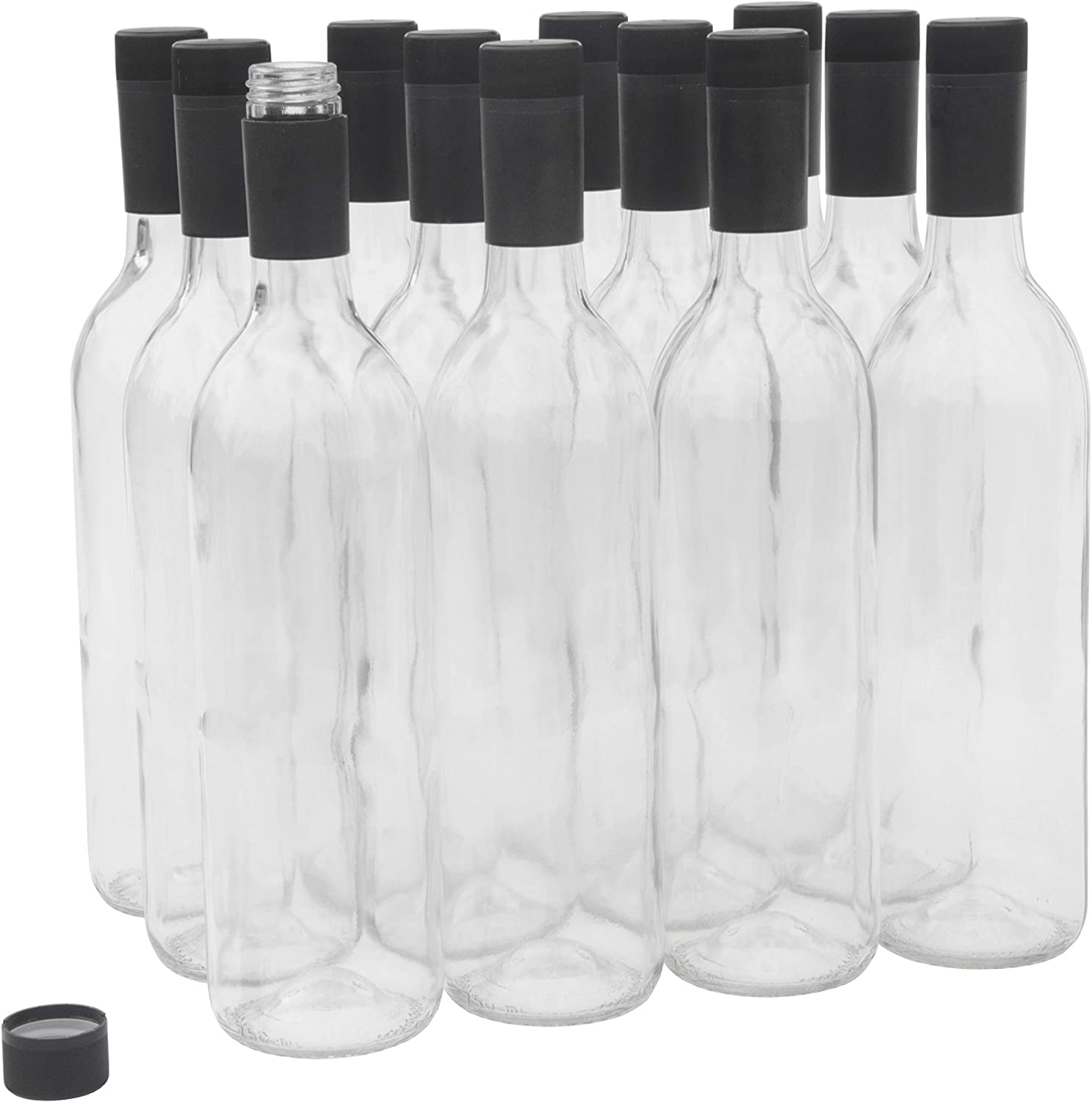 nicebottles Clear Glass Woozy Bottles, 12 Oz - Case of 12