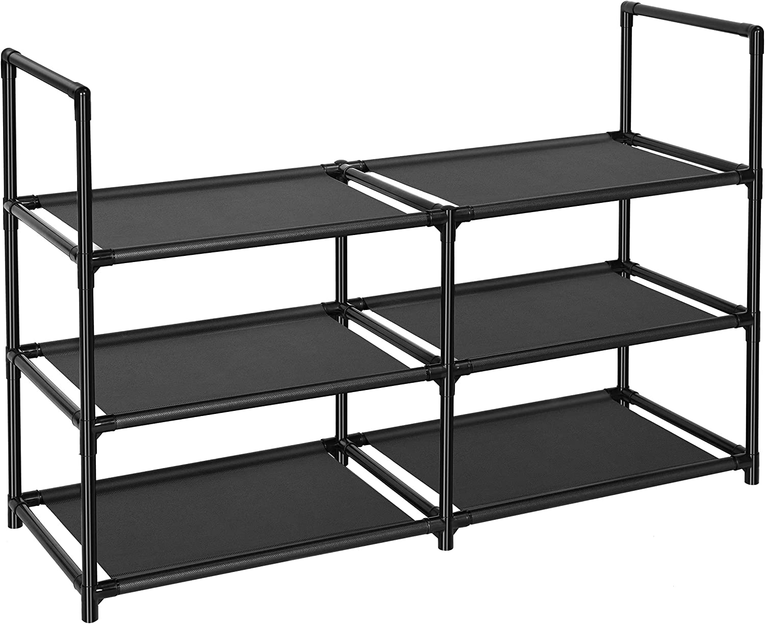 Kitsure 9-Tier Tall Shoe Rack for Closet - Shoe Organizer with Hook Rack,  Large-Capacity of 36-45 Pairs, Shoe Shelf for Entryway, Closet, Black