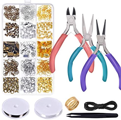  Thrilez Wire Wrapping For Jewelry Making, Repair and Beading  Supplies Kit with Craft Ring Wire, Tools, Pliers and Jewelry Findings :  Arts, Crafts & Sewing