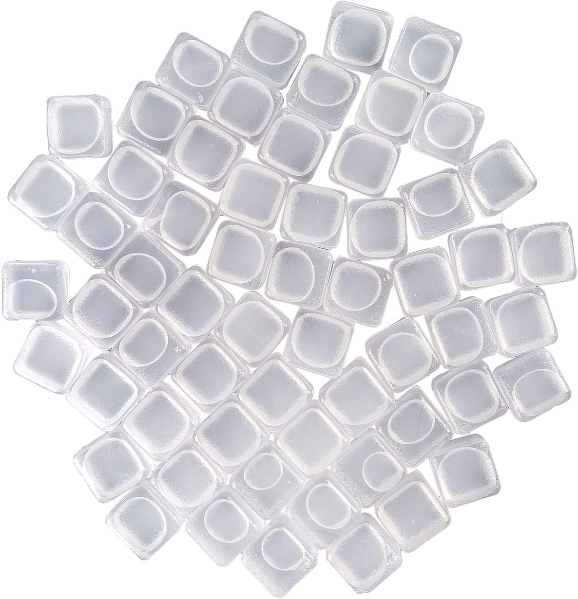 Urban Essentials Reusable Ice Cubes - Quick Freeze Clear Plastic Square Icecubes with Resealable Bag Pack of 56