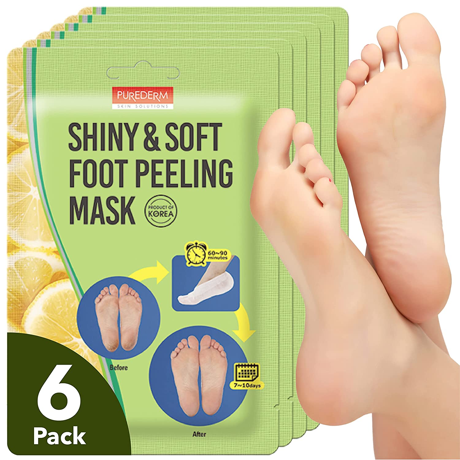 Scala Foot Peel Mask Treatment (2 Pack) Dead Skin Remover for Feet, Dry Cracked Feet, Exfoliator Gel Fixes Cracked Heels, Peeling Reveals Baby Soft