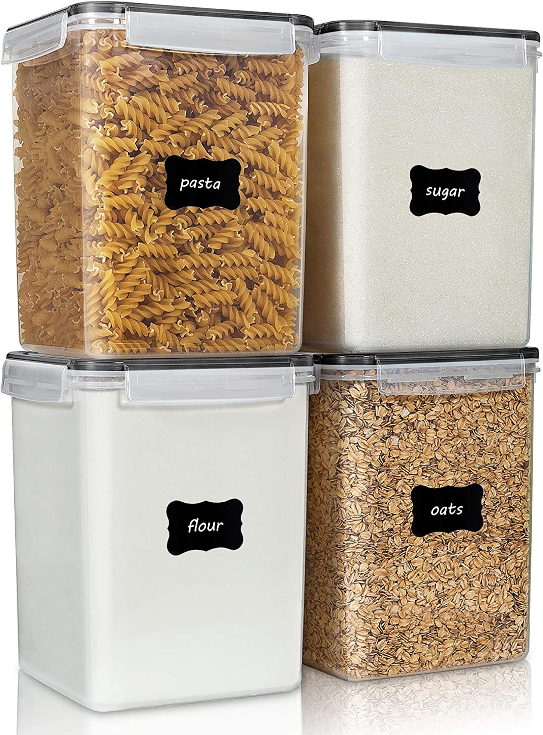 Chef's Path Extra Large Food Storage Containers with Lids Airtight  (5.2L|175Oz|2 Pack) for Flour, Sugar, Rice & Baking Supply - Airtight  Kitchen 