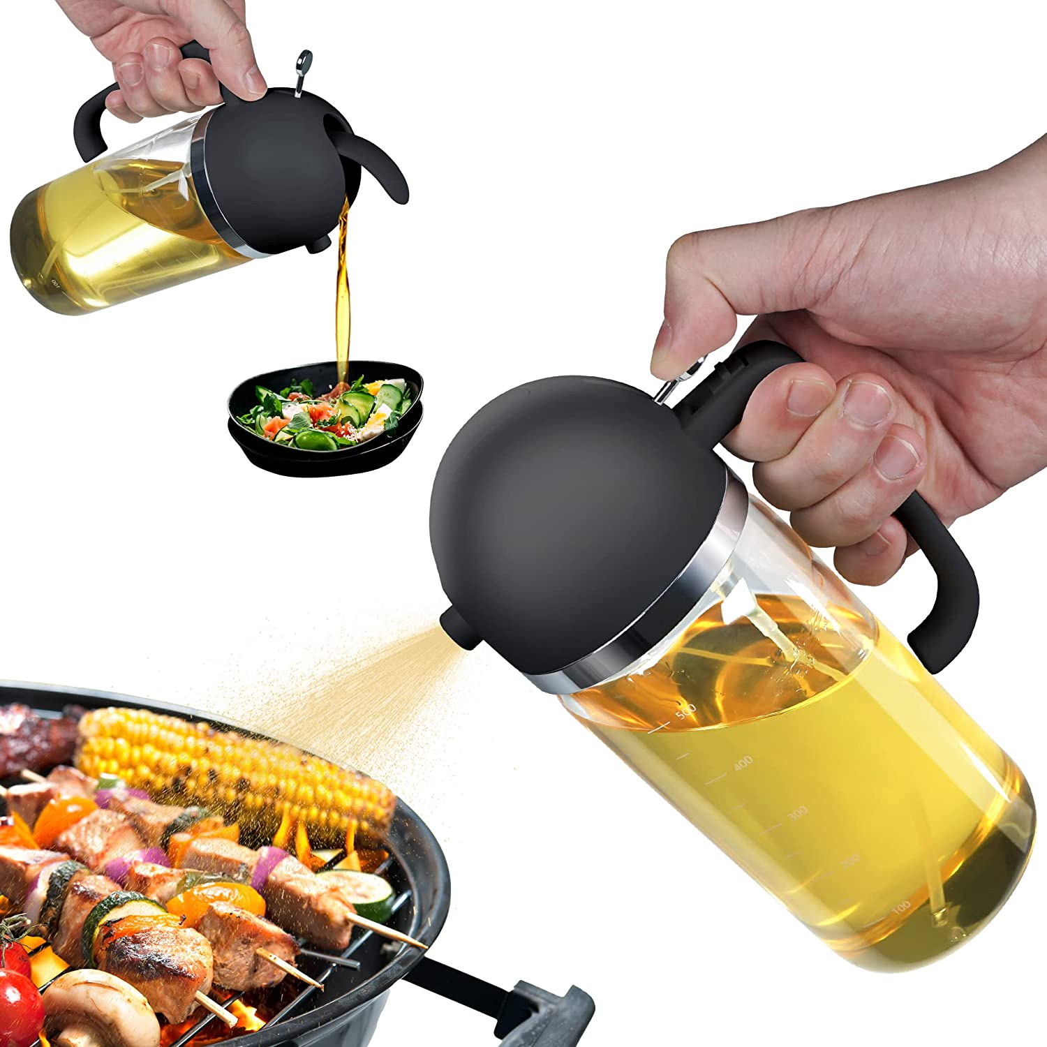 Oil Sprayer for Cooking Set,6oz Small Glass Olive Oil Dispenser Spray,Green  BBQ Spray Bottle for Olive Oil,Vinegar - Yahoo Shopping