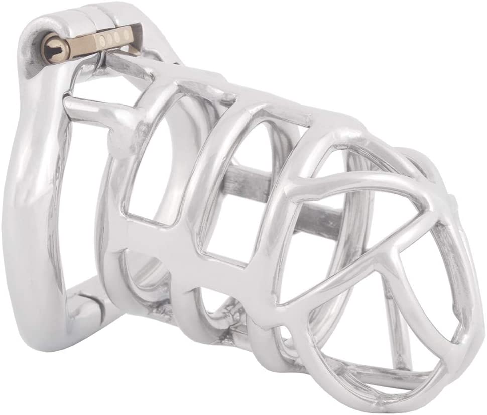 Stainless Chastity Device Male Ergonomic Design Long Cock Cage K850 (50mm L  Size)
