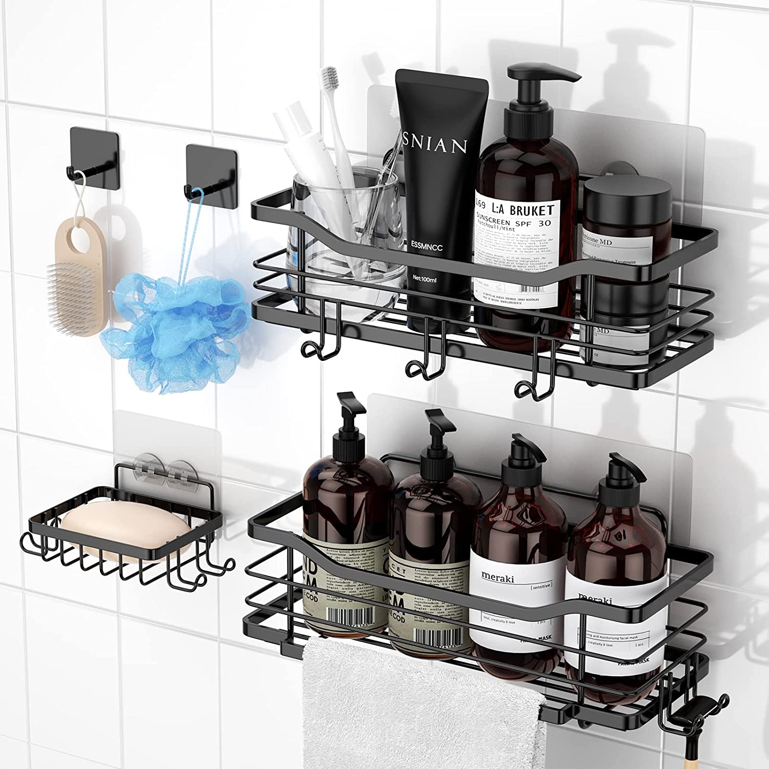 SANNO Suction Cup Shower Caddy Bath Wall Shelf, Deep Bathroom Basket Suction  Cup Large Shower Caddy Bath Organizer Kitchen Storage Basket for Gel Holder  Bathroom Storage - Rustproof Stainless steel 