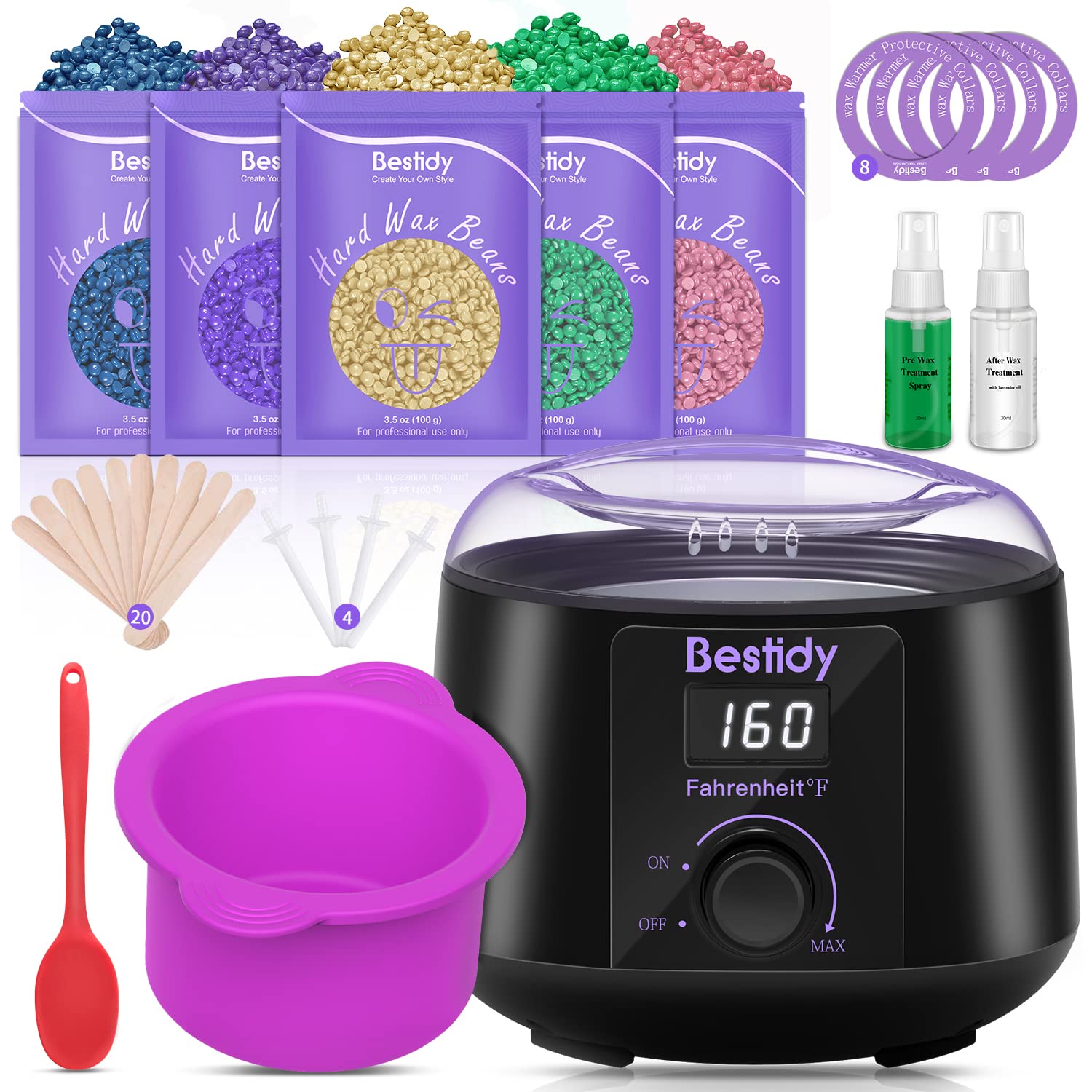 BLITZWAX Digital Wax Warmer Waxing Kit for Women and Men with 17.5oz Wax  Beans