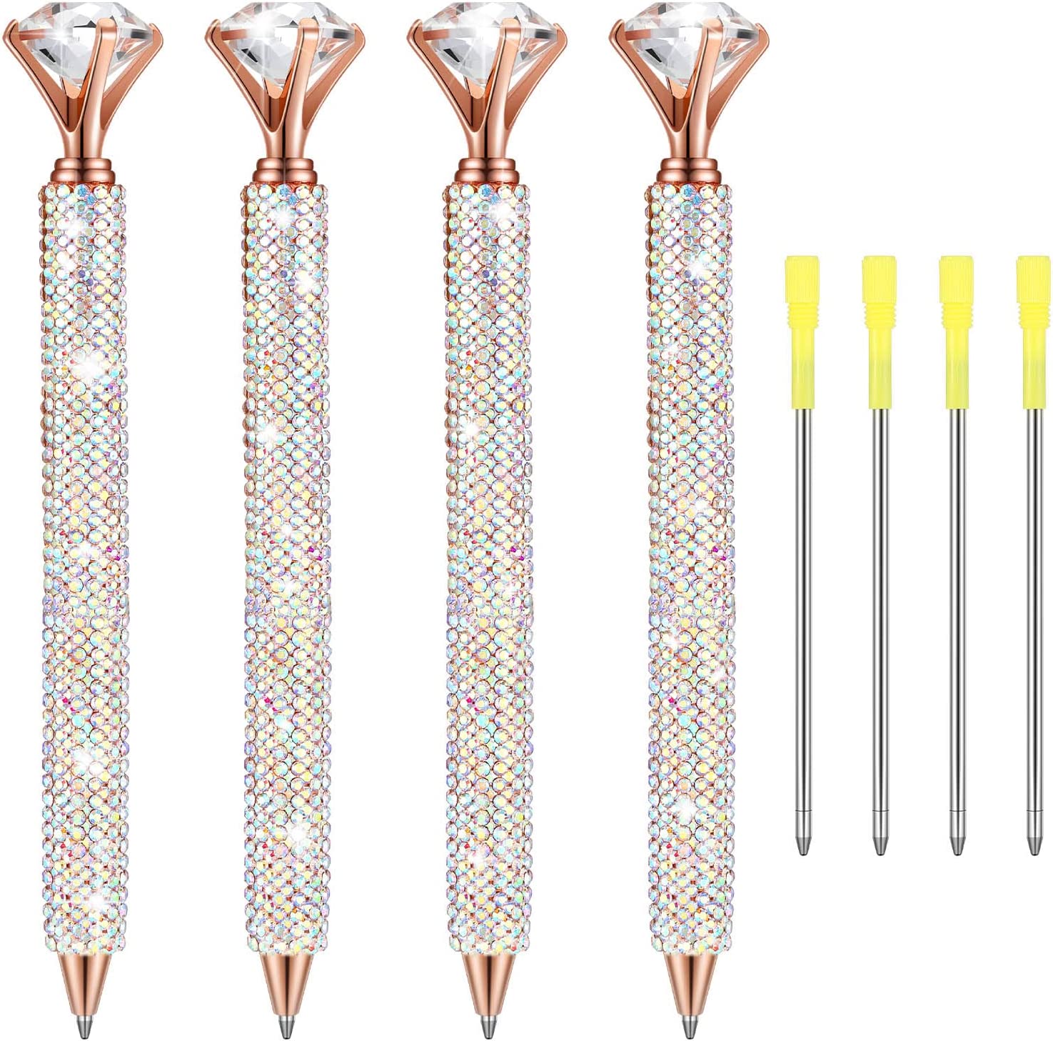 YOUMI Big Diamond pens, Black Ink Ballpoint pen Bling Crystal Rhinestone  Jewel Gem Metal Pens with Diamond Top Writing School Office Supplies  Wedding