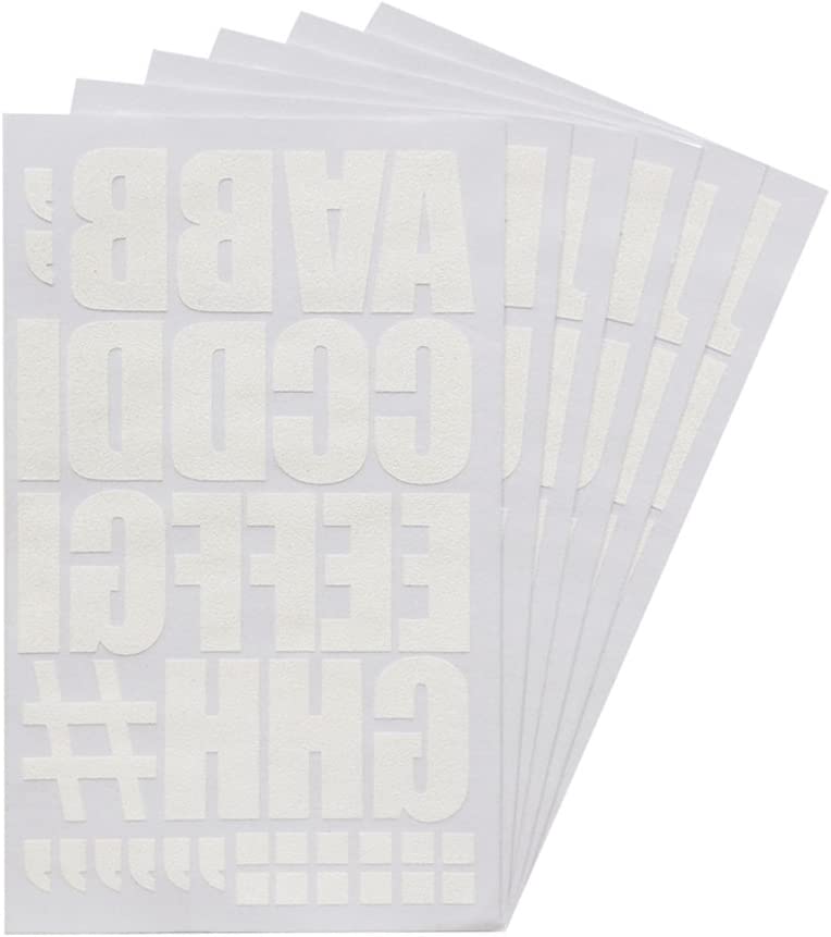 Magfok Iron on Transfer 2 Inch White Flock Letters, 6 Sheets (Black or  White Optional)