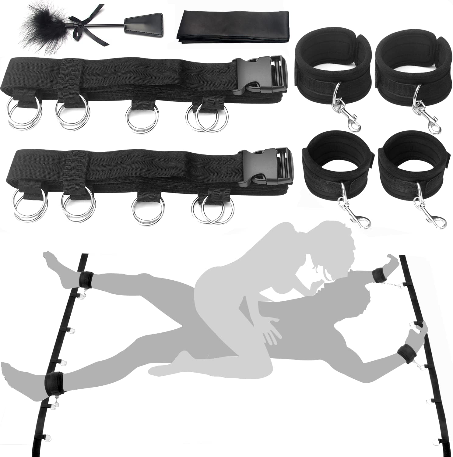  Bed Restraints for Sex with Adjustable Straps for