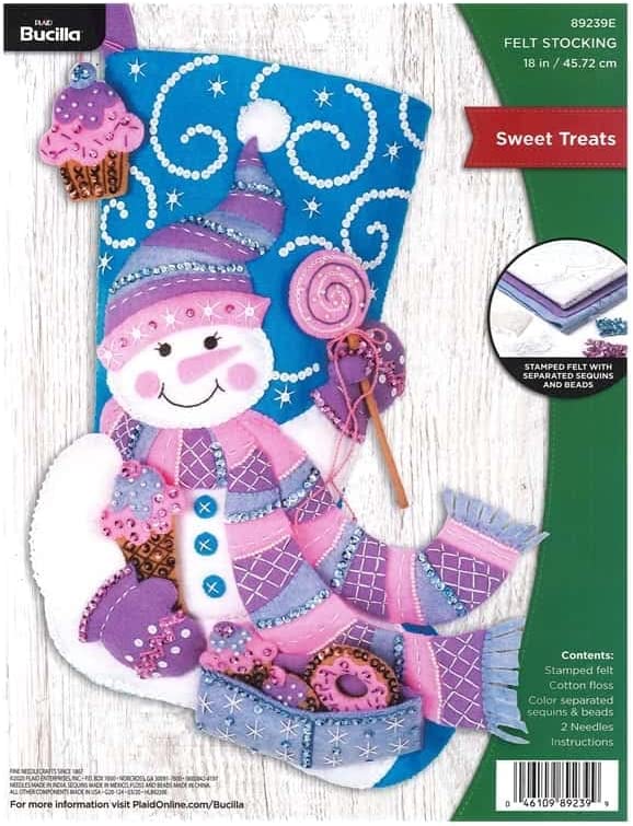 Bucilla 89237E Felt Applique Christmas Stocking Kit, Rocket Ship