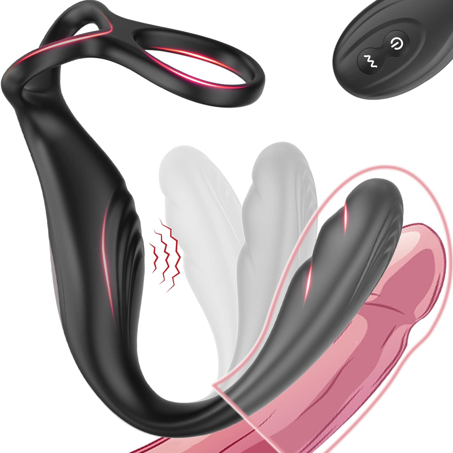 Wholesale Wearable Prostate Massager with Ball Cock Ring