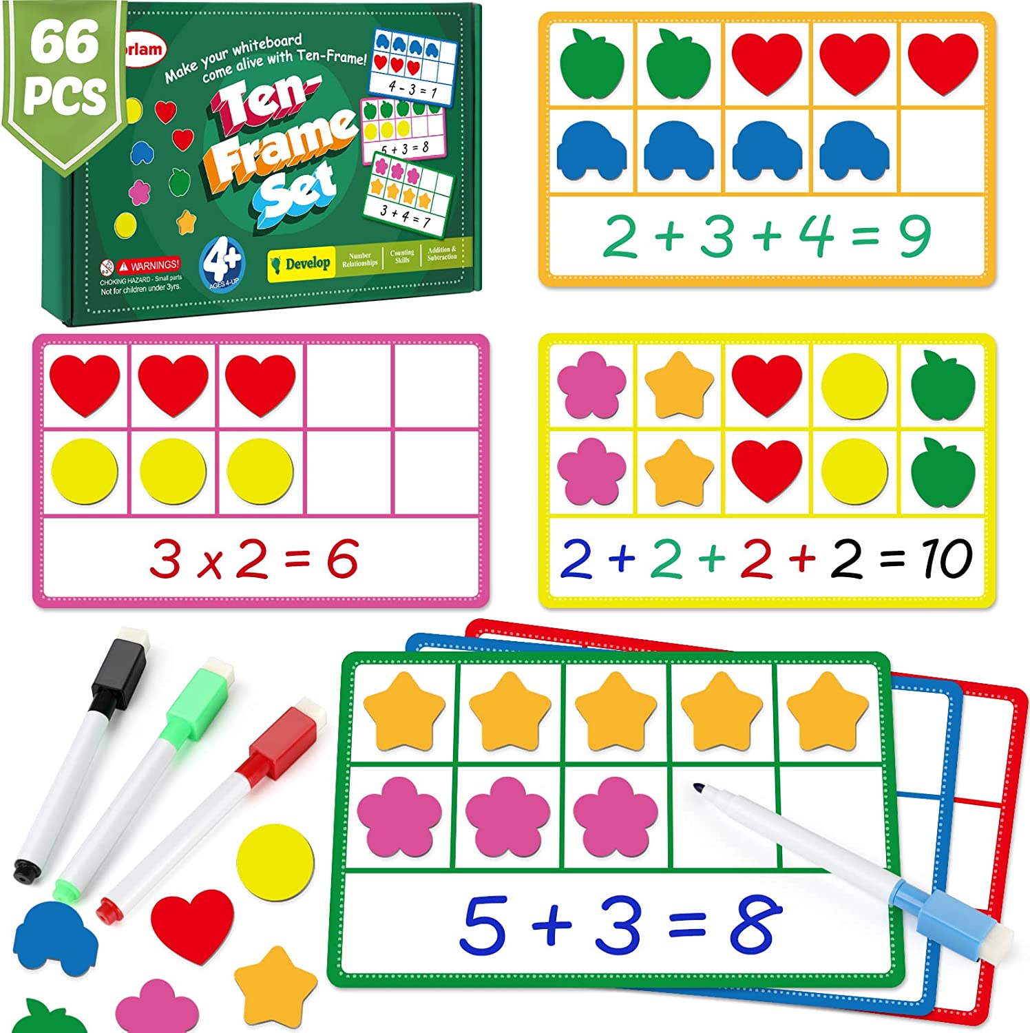  Powza Toys for Kids Aged 3-8, 140 Pcs Number Learning