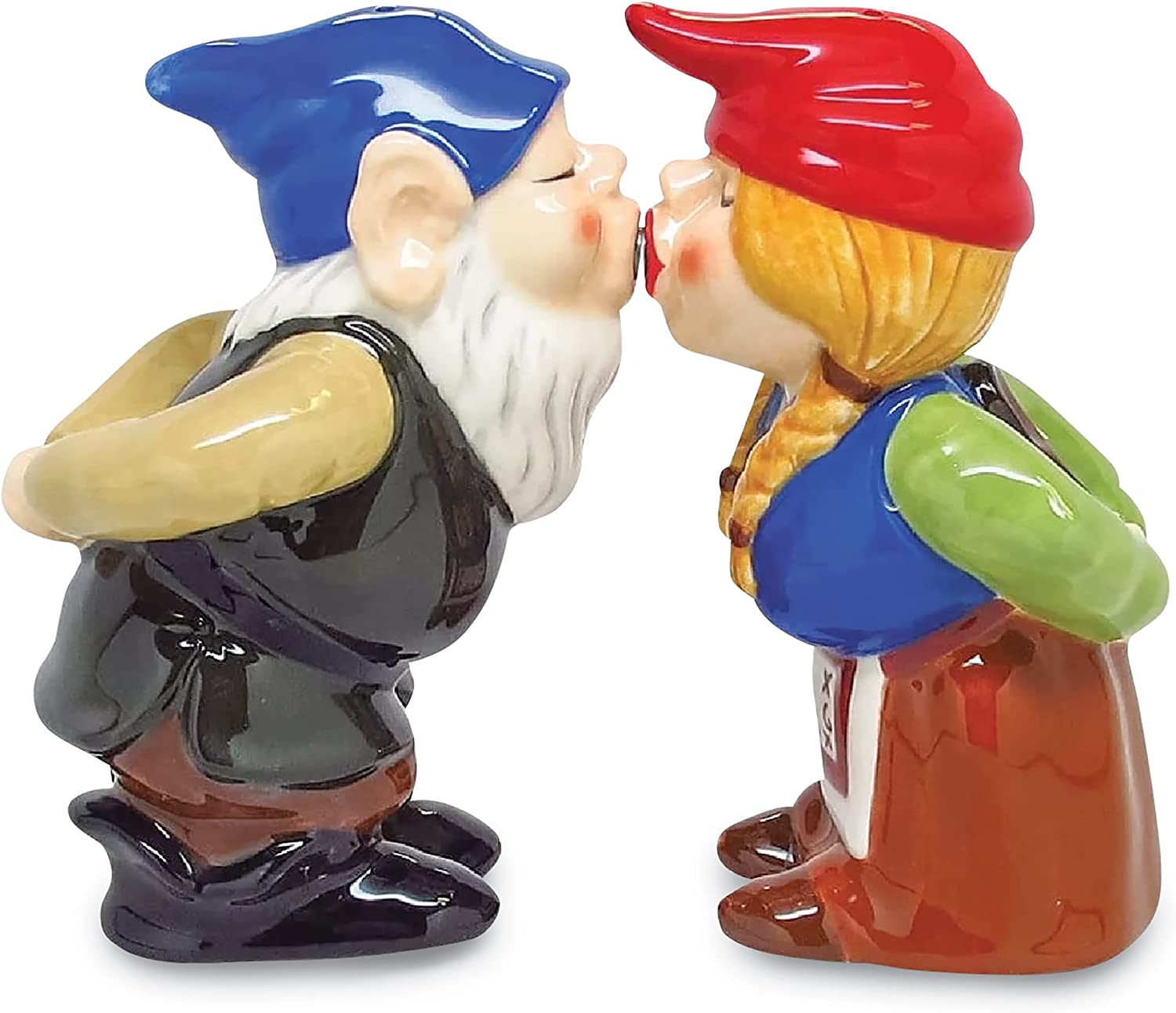 Ebros Frog Prince And Princess Kissing Ceramic Magnetic Salt And Pepper  Shakers 