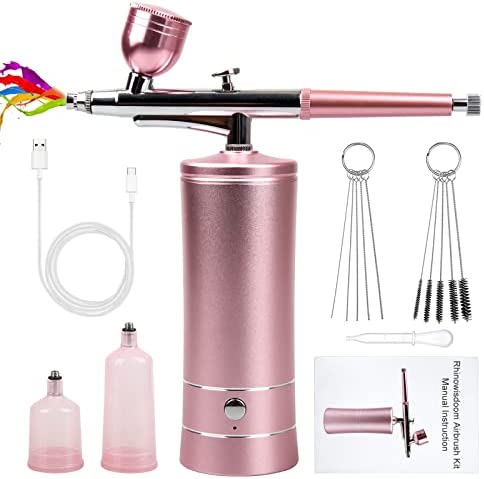 Airbrush Kit with Compressor, Miaphie Air Brush Machine for Nails, 0.3Mm  Nozzle Oxygen Injector, Cordless Airbrush Gun, for Skin Hydration, Nail  Art