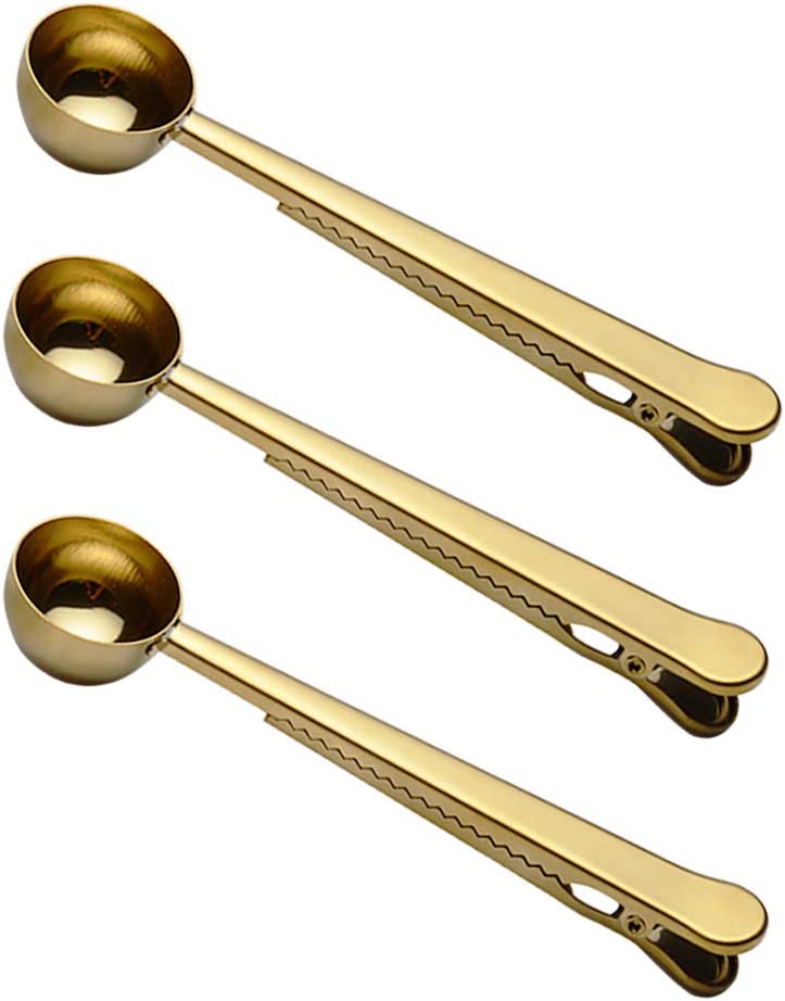 TeamFar Mini Scoop Set of 2, 3 Oz Stainless Steel Small Scoop, Gold Canister  Candy Utility