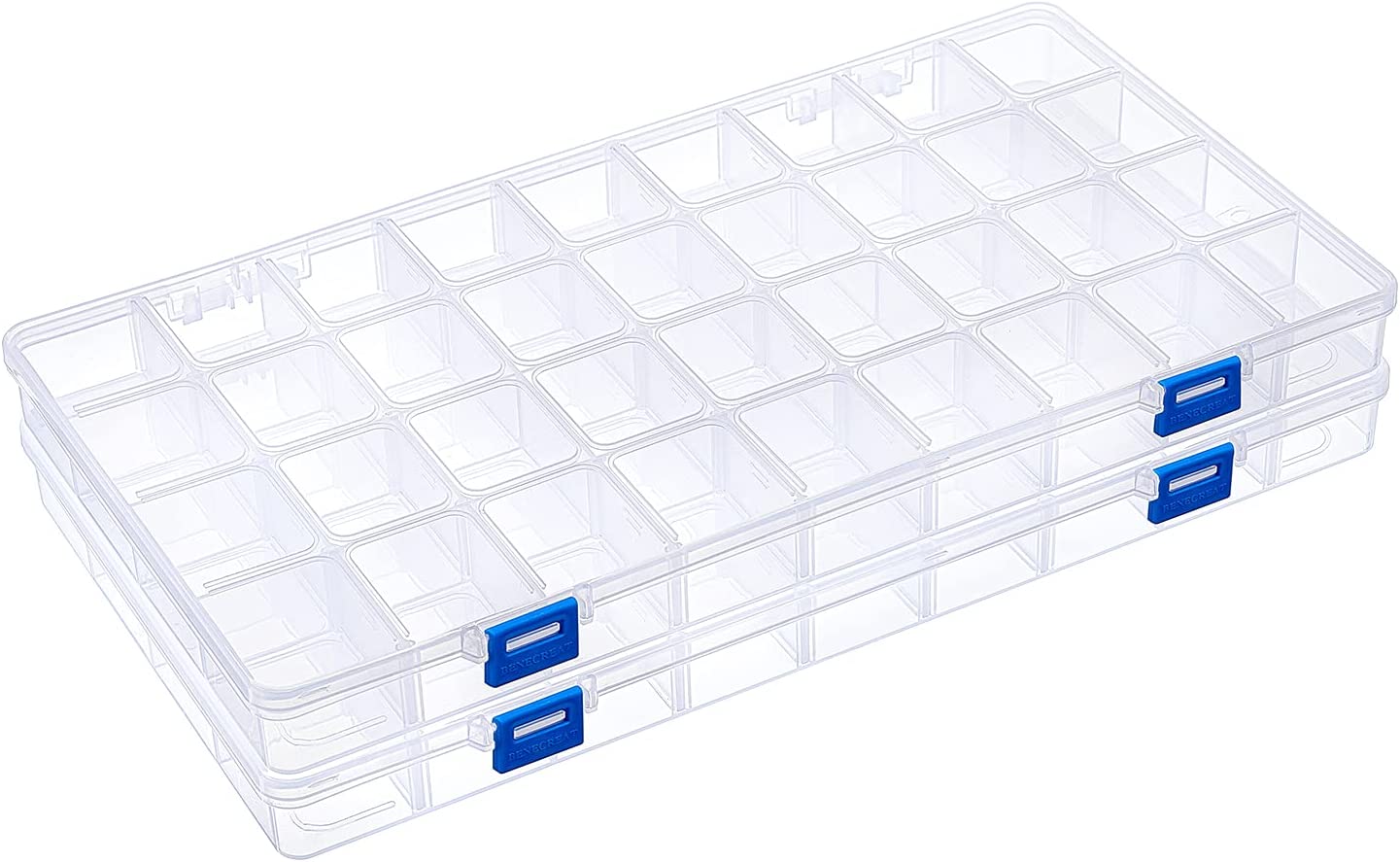 Wholesale BENECREAT 18 pack Square Clear Plastic Bead Storage