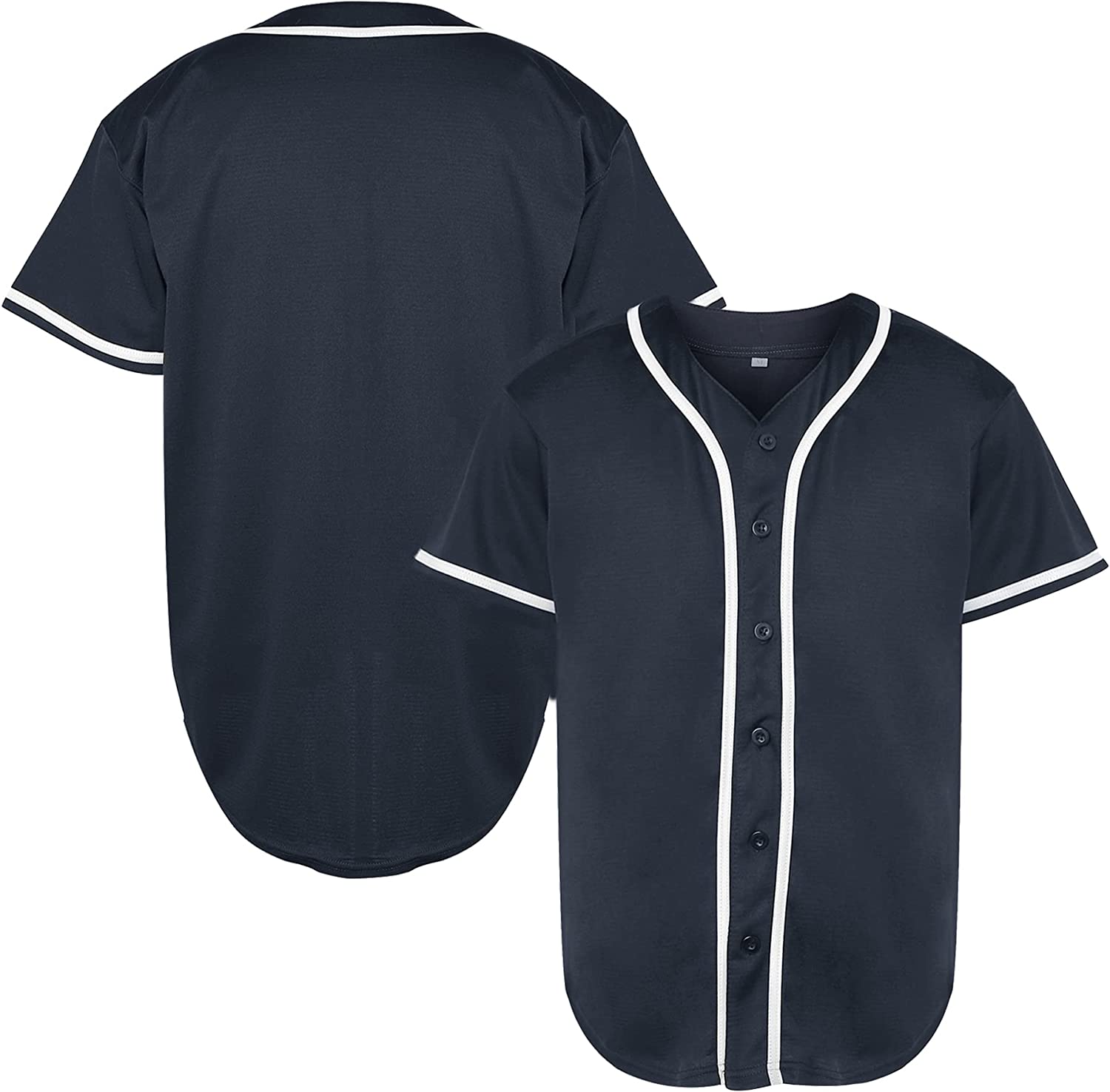 Freecustom Plain Mens Baseball Jersey Button Down Shirts Short Sleeve Hip  Hop Sports Uniform Plus Size : Clothing, Shoes & Jewelry 