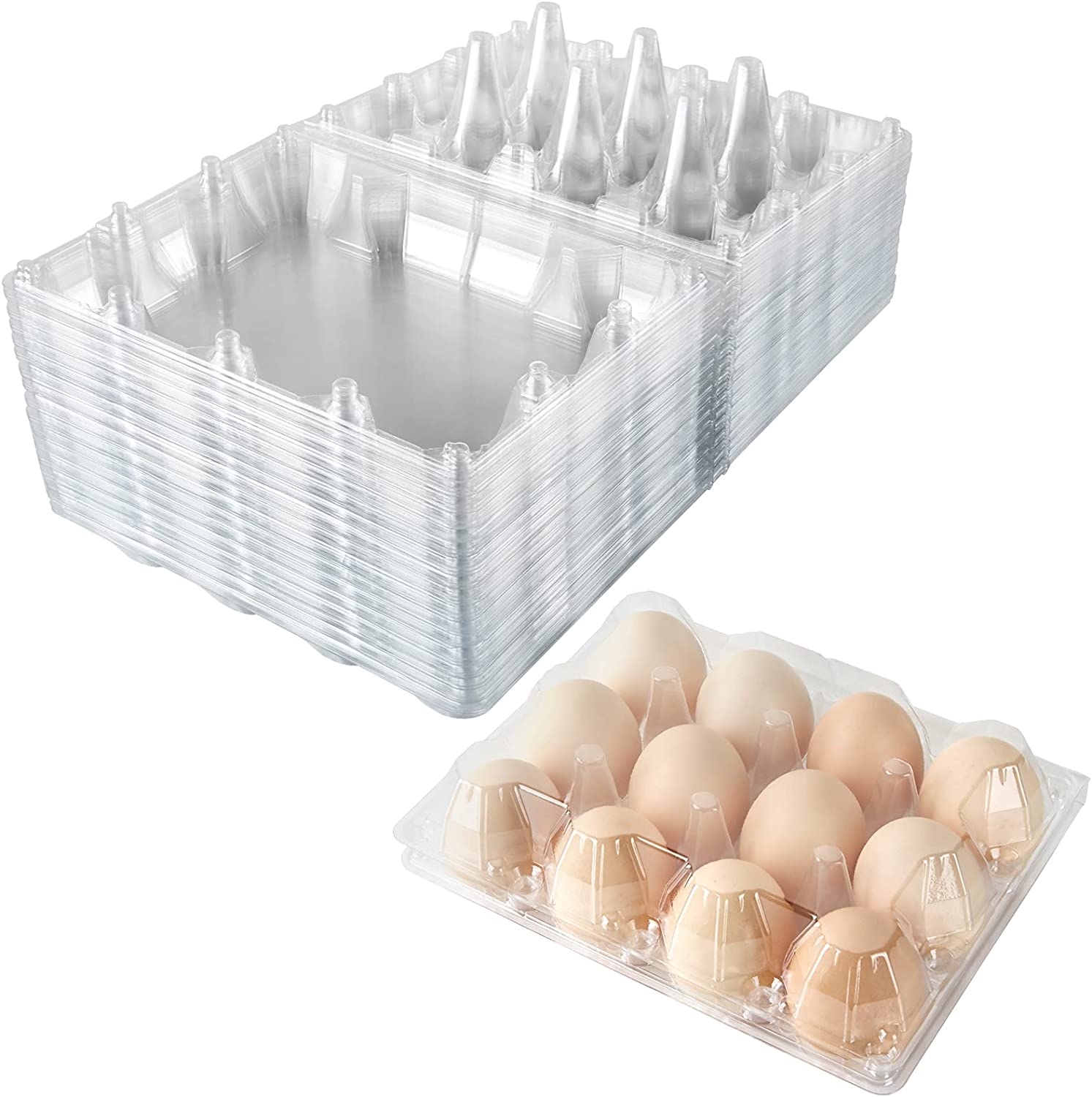 20 Pack 6 Count Empty Egg Cartons for Chicken Eggs, Farmers Market