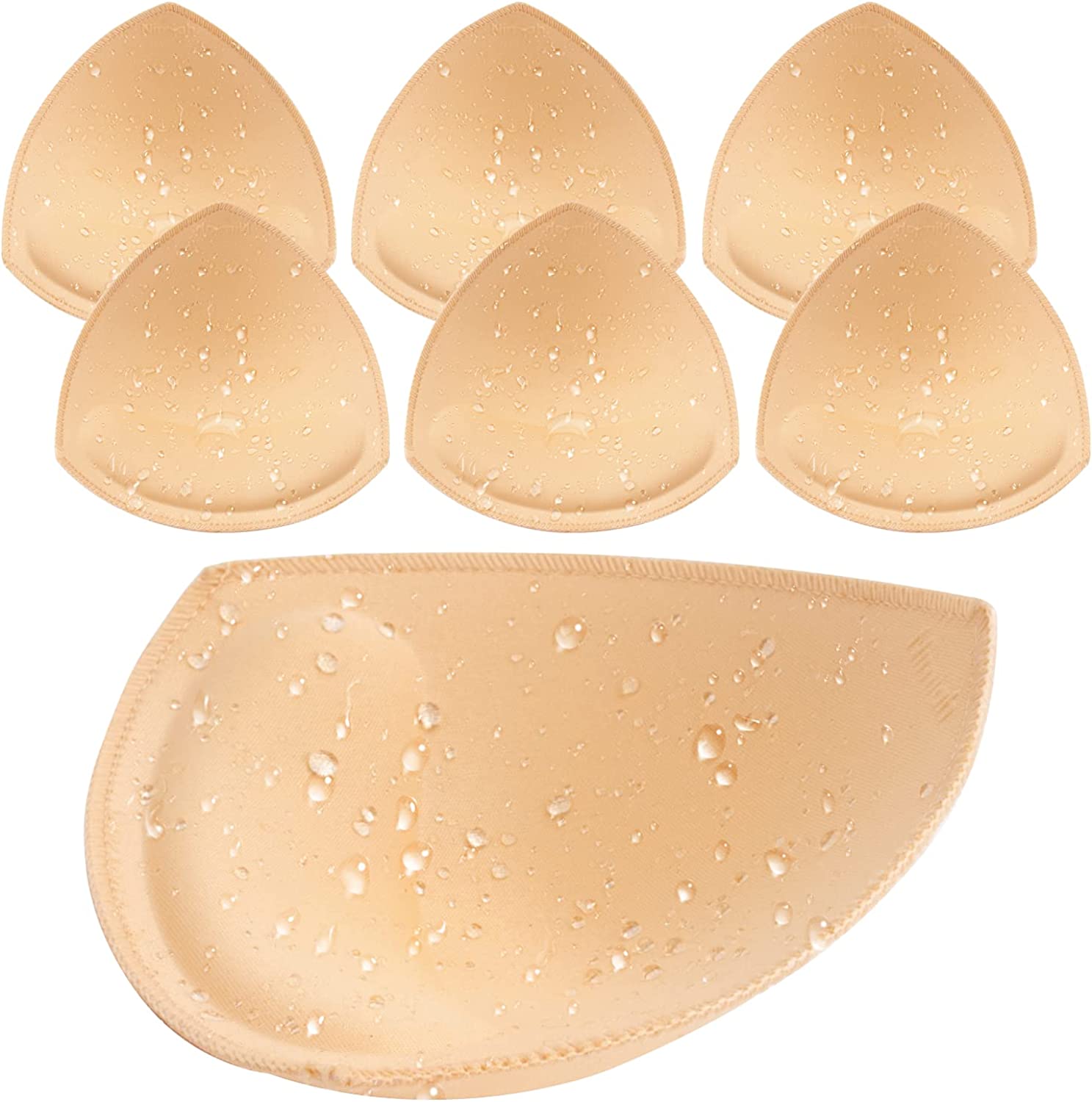 KSang Bra Pads Inserts 4 Pairs Sewn Edges Breast Padding for Sports Bras  Swimsuits Bikini A, B, C, D Cup Available