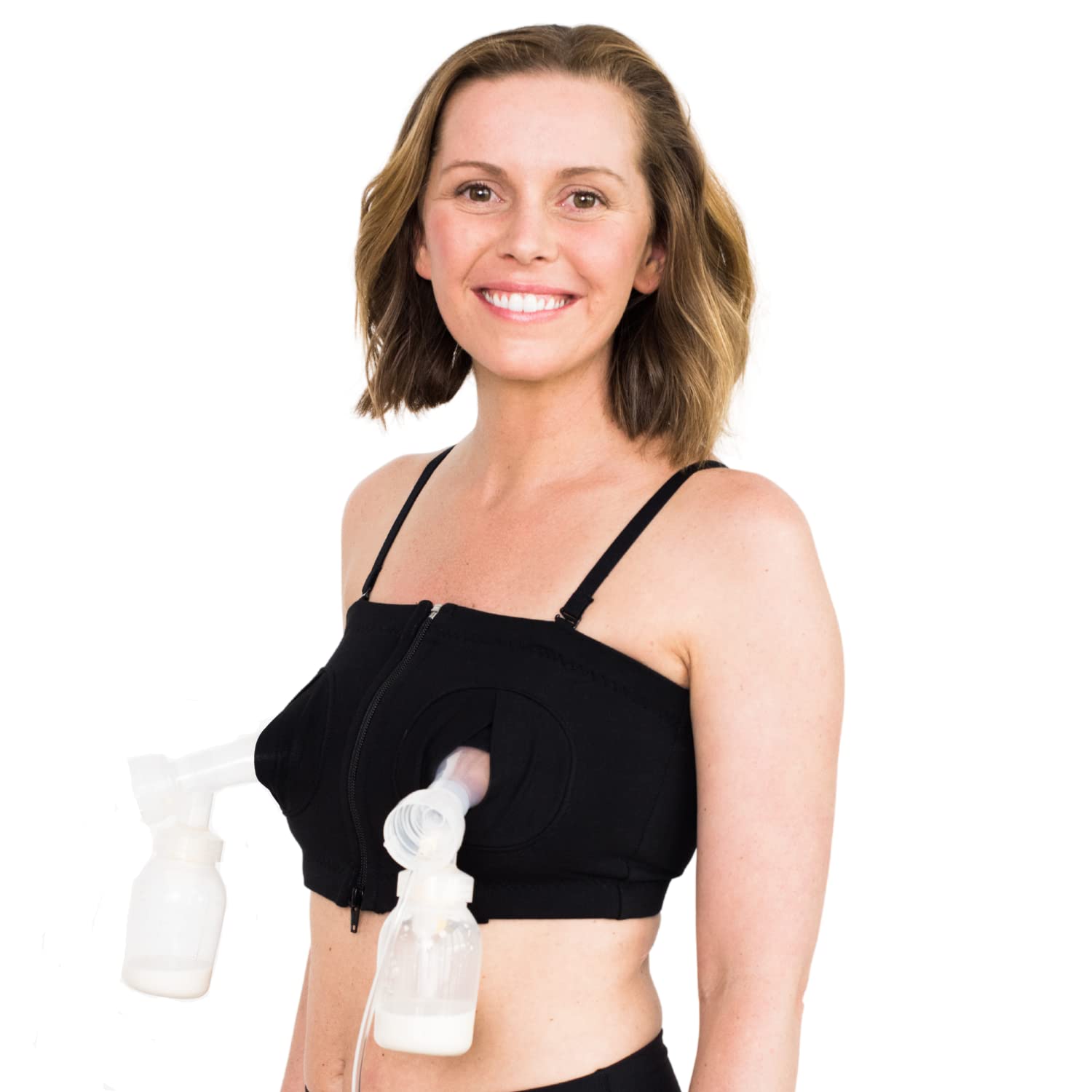 Momcozy Lycra Pumping Bra Hands Free with Fixed Padding for Good Shaping,  Comfortable Support Pumping and Nursing Bra in One, Seamless Maternity  Breast Pump Bra & Maternity Bra Chocolate