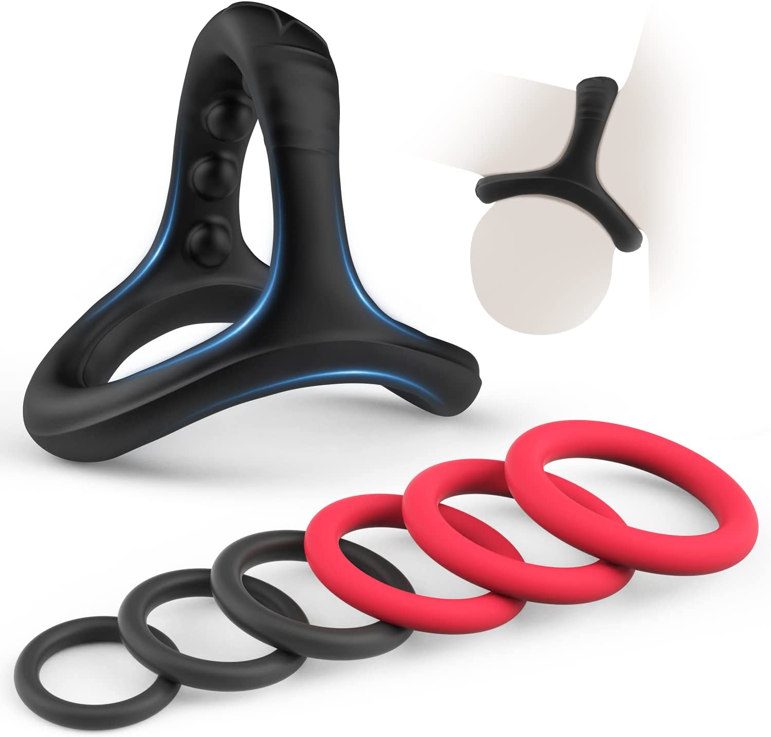 Beauty Molly Superior Silicon Flat Penis Cock Ring Set Crings Erection  Enhancing c-Ring for Men Adult Sex Toys, 3 Rings