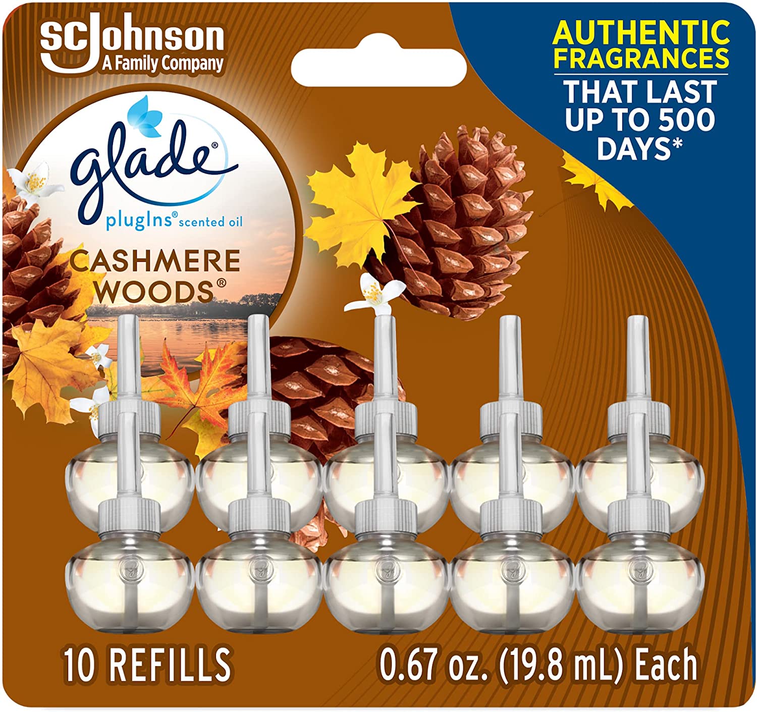 Glade PlugIns Refills Air Freshener Starter Kit, Scented and Essential Oils  for Home and Bathroom, Snow Much Fun, 0.67 Fl Oz, 2 Refills