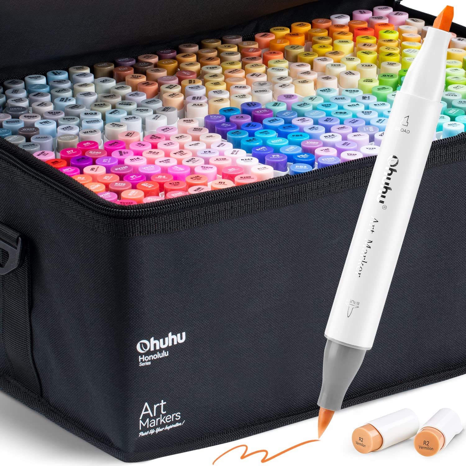 Smart Color Art Art Markers, 44 Coloring Markers and 1 Blender, 45 Pack  Alcohol Based Dual Tip Permanent Highlighters with Case, Excellent for  Adults