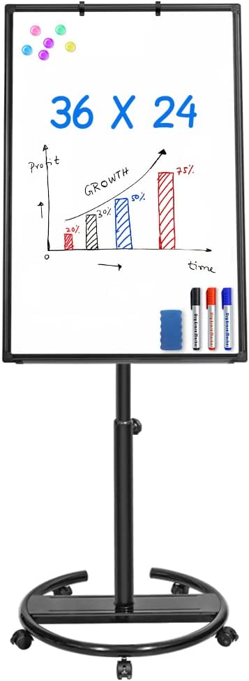 VIZ-PRO Double-Sided U-Stand Whiteboard Magnetic Portable Dry Erase Easel 28x36