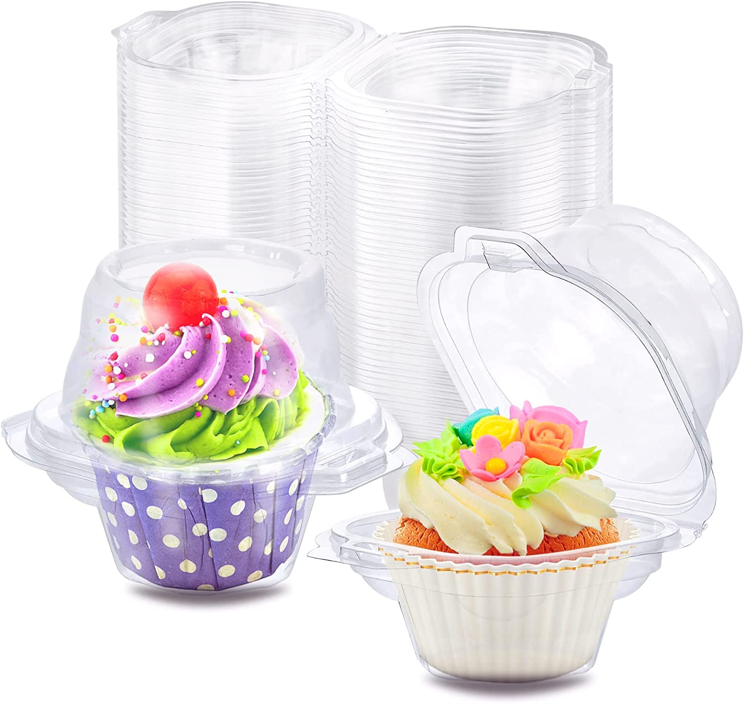  MR.FOAM Clear Plastic Mini Cupcake Container,50 PC