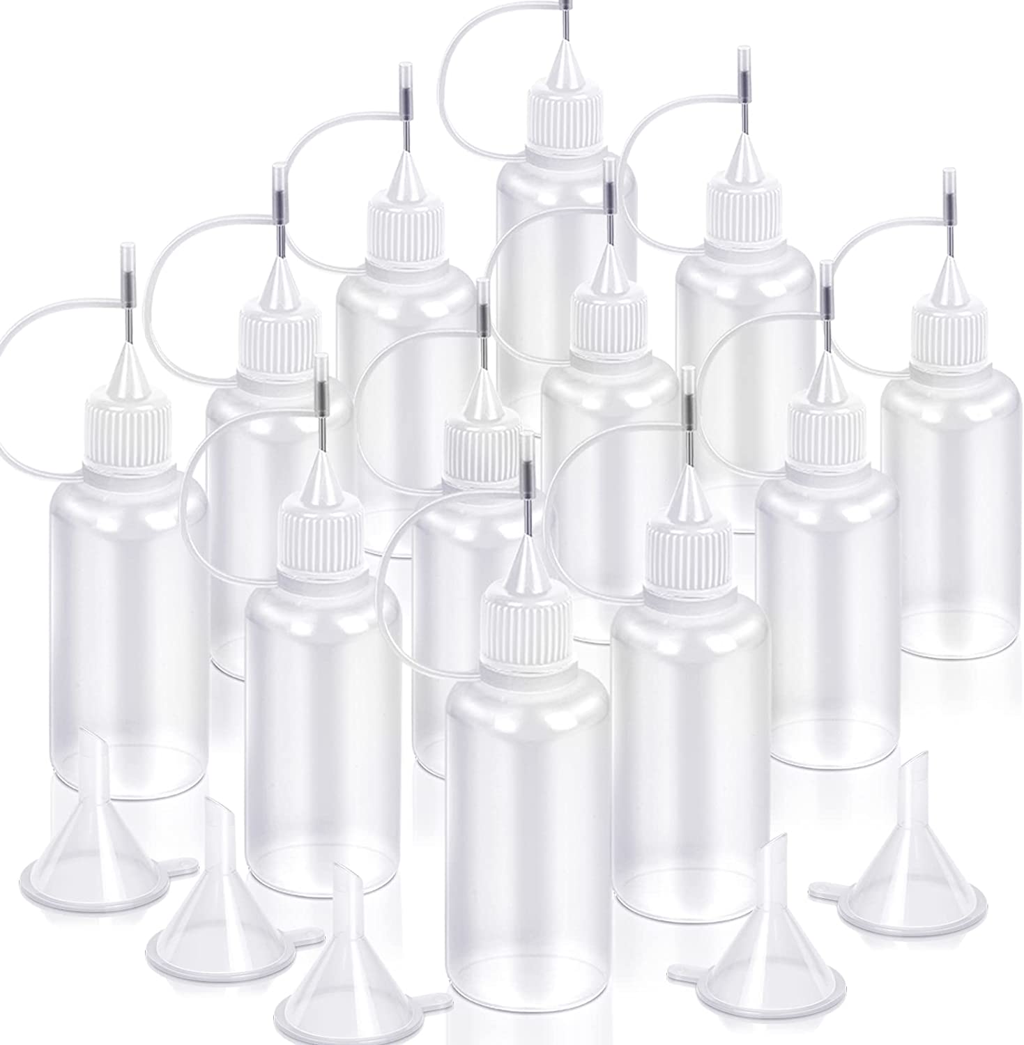  YGDZ Precision Tip Applicator Bottles, 12 Pcs 1oz Needle Fine  Tip Glue Bottles Precision Applicator Bottles with 5 Mini Funnels :  Industrial & Scientific