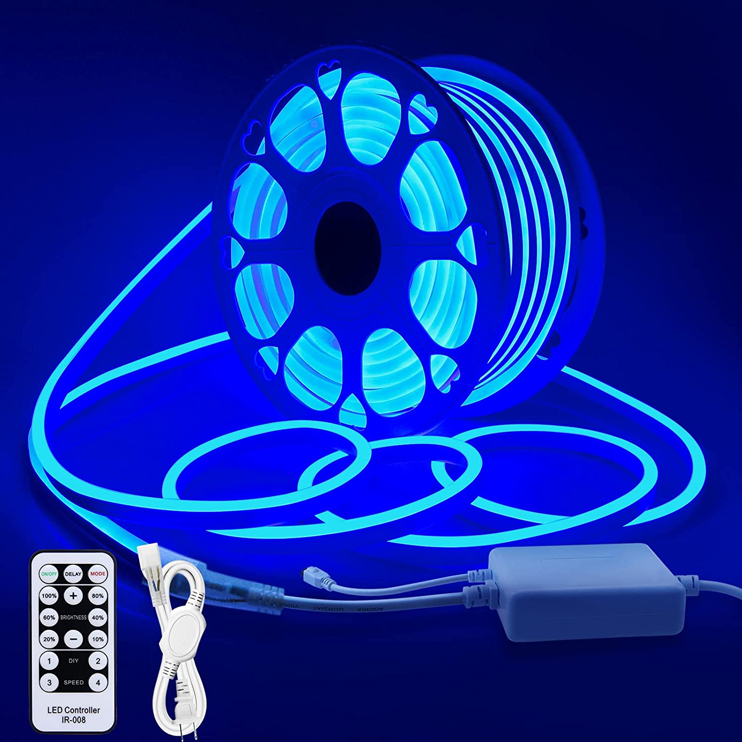 AILBTON Led Neon Rope Lights 50Ft,Control with App/Remote,Flexible Led Rope  Lights,Multiple Modes,IP65 Outdoor RGB Neon Lights Waterproof,Music Sync
