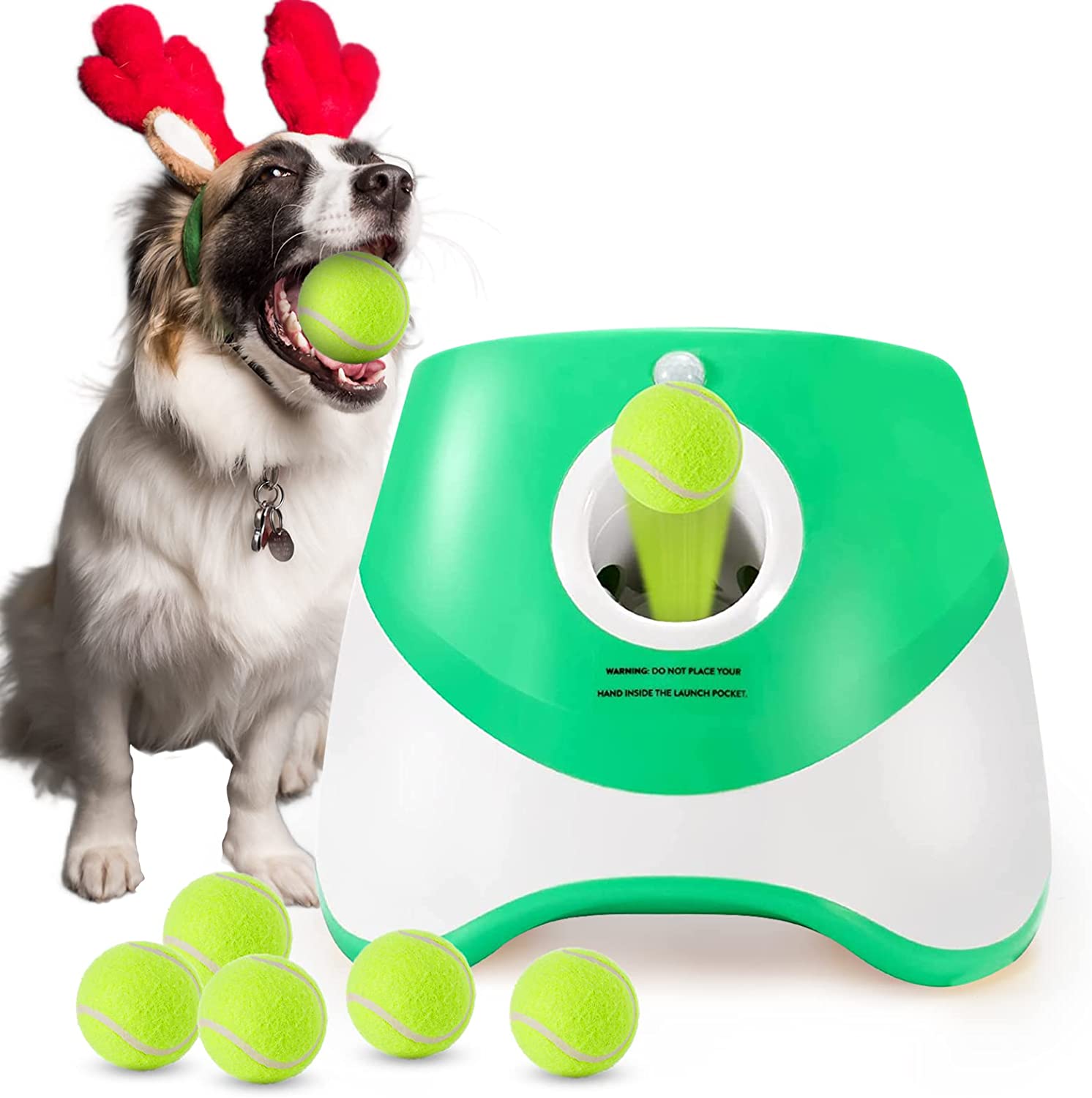 MKSY Automatic Dog Ball Launcher with 6 Balls, Dog Ball Throwing Machine Dog  Interactive Toy Pet Ball Thrower Dog Fetch Toy for Small Medium Dogs  (White) - Yahoo Shopping